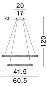 Viseča LED svetilka GINEVRA 54W/3000K/3350lm/DIMM/IP20/ ČRNA NL9748159