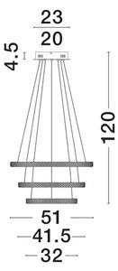 Viseča LED svetilka GINEVRA 69W/3000K/3900lm/DIMM/IP20/ ČRNA NL9748158