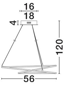 VIAREGGIO VISEČA LED SVETILKA 28W/3000K/2222lm/IP20/KROM NL8101201