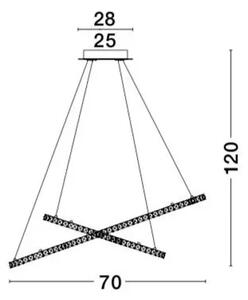 VISEČA LED SVETILKA QUENTIN 60W/3500K/3600lm/IP20/KROMIRANA NL9172518