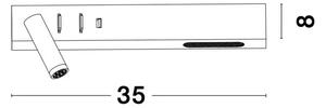 VIDA STENSKA SVETILKA LED 8W/3000K/560lm/IP20/ ČRNA NL9533522
