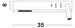 VIDA STENSKA SVETILKA LED 8W/3000K/560lm/IP20/ ČRNA NL9533521