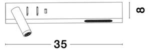 VIDA STENSKA SVETILKA LED 8W/3000K/560lm/IP20/BELA NL9533524