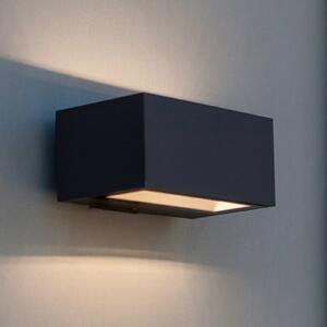 LUTEC Zunanja LED-stenna svetilka GEMINI, temno siva, 14 cm, IP54, svetloba, Siva, Aluminij, Sodobni, Stenska kotna