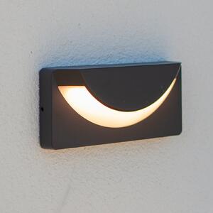 LUTEC Zunanja LED-stenna svetilka LUPS, temno siva, širina 23 cm, IP54, Siva, Aluminij, Sodobni, Stenska kotna