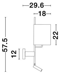STENSKA SVETILKA YAMA LED & E27 15W/3000K/210lm/IP20/ČRNA NL9180512