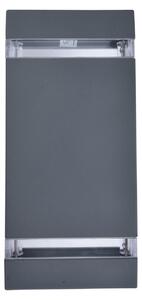 LUTEC Zunanja LED-stenna svetilka FOCUS SQUARE, temno siva, 24 cm, IP44, Siva, Aluminij, Sodobni, Stenska kotna