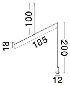 Talna svetilka VOICE LED 12W/3000K/960lm/IP20/ ČRNA NL9061429