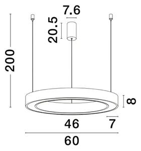 VISEČA LED SVETILKA MORBIDO 48W/2700-4000K/3268lm/DIMM/IP20/BELA NL9345638