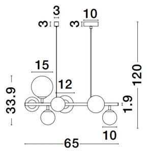 ODILLIA VISEČA SVETILKA G9 /IP20/ MAT ZLATA NL9028858