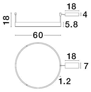 Viseča LED svetilka MOTIF 46W/3000K/3700lm/DIMM/IP20/BELA NL9063602