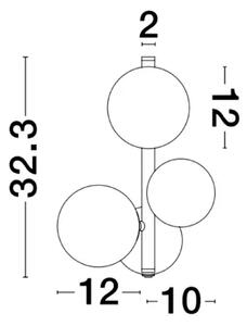 STENSKA SVETILKA ODILLIA 3×G9/230V ČRNA/PROZORNA NL9009252