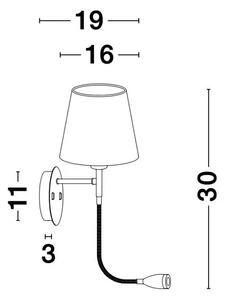 STENSKA SVETILKA NIA LED & E27 3W/3000K/180lm/IP20/ ČRNA NL9182372