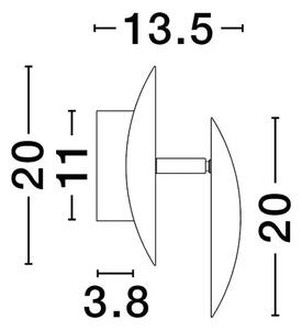STENSKA SVETILKA SOLEI LED/3000K/6W/420Lm/ZLATA NL9006081