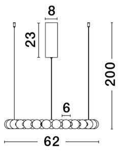 Viseča LED svetilka PERLA 56W/3000K/4732lm/DIMM/IP20/krom NL9186916