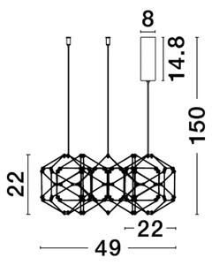 VISEČA LED SVETILKA NEBULA 25W/3000K/1634lm/IP20/TITANOVO ČRNA NL9186901