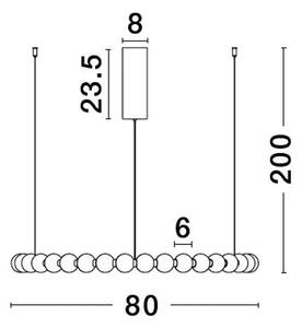 Viseča LED svetilka PERLA 72W/3000K/6492lm/DIMM/IP20/krom NL9186917