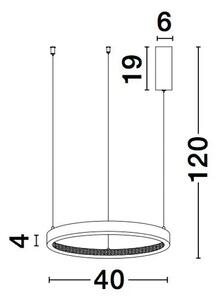 VISEČA LED SVETILKA PRESTON 30W/3000K/1828lm/DIMM/IP20/ČRNA NL9865140