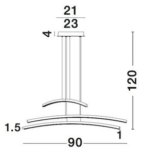 Viseča LED svetilka SEVILLE 38W/3000K/2650lm/IP20/krom NL81007601