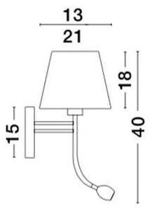STENSKA SVETILKA VALENCIA LED & E27 3W/3000K/190lm/IP20/BELA IN KROMIRANA NL8127402
