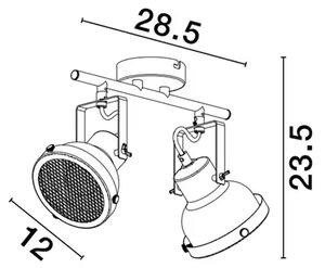 STROPNA SVETILKA RUVI GU10 /IP20/MAT ČRNA 2X NL9624104