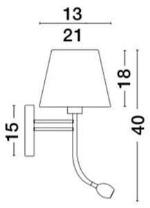 STENSKA SVETILKA VALENCIA LED & E27 3W/3000K/190lm/IP20/BELA NL8127401