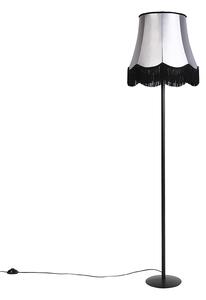 Retro talna svetilka črna s senčilom babice črna s sivo 45 cm - Simplo