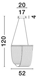 VISEČA LED SVETILKA VALENTIN/3000K/35W/2995Lm/ ZLATA MEDENINA NL9030636