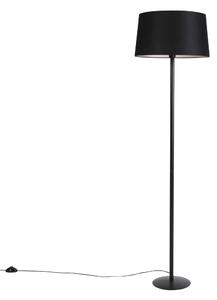 Stoječa svetilka črna s platnenim odtenkom črna 45 cm - Simplo