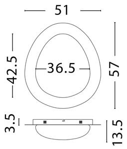 STROPNA SVETILKA NIMBUS LED/3000K/29W/2383Lm/LES V BELI BARVI NL9030647