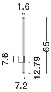 STENSKA SVETILKA RIDGE LED 3000K 1073lm IP65 ČRNA NL9923406