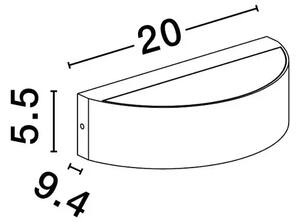 STENSKA SVETILKA NECTAR LED 3000K 468lm IP65 ČRNA NL9030576