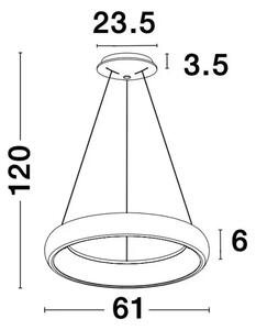VISEČA LED SVETILKA ALBI 52W/3000K/2685lm/DIMM/IP20/RJAVA NL8105608