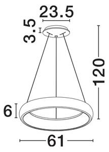 VISEČA LED SVETILKA ALBI 52W/3000K/2685lm/DIMM/IP20/BELA NL8105601 D