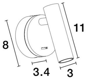 STENSKA SVETILKA LED 3W/3000K/190lm/IP20/BELA NL9030201