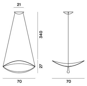 Viseča LED svetilka PLENA 32W/3530lm/2700K/v. 70 cm/BELA FOSCARINI FN283007_10