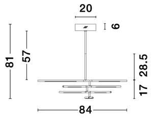 RACCIO LED VISEČA SVETILKA 48W/3000K/3633lm/DIMM/IP20/MEDENINA ZLATA NL9180781