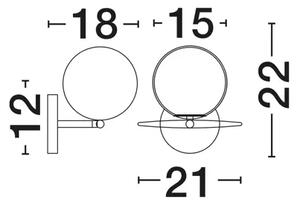 VITTON STENSKA SVETILKA E14 /IP20/ MEDENINASTA V BELI BARVI NL8279603