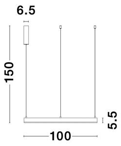 Viseča LED svetilka MOTIV 60W/3000K/4165lm/DIMM/IP20/MEDENINSKO ZLATA NL9190655