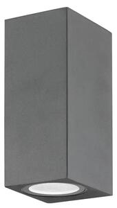 ZUNANJA STENSKA SVETILKA NERO GU10 2x7W/IP54/TEMNO SIVA NL710042