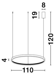 VISEČA LED SVETILKA PRESTON 60W/3000K/4030lm/DIMM/IP20/ANTIČNO ZLATA NL9285110