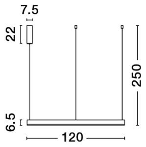 Viseča LED svetilka MOTIV 72W/3000K/5250lm/DIMM/IP20/MEDENINASTA ZLATA NL9530202
