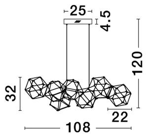 VISEČA LED SVETILKA NEBULA 34W/3000K/2711lm/IP20/ČRNA NL9186902