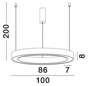 VISEČA LED SVETILKA MORBIDO 80W/2700-4000K/4373lm/DIMM/IP20/MEDENINSKO ZLATA NL9345646