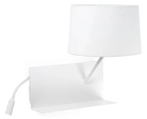 PRIROČNA BELA DESNA STENSKA SVETILKA 1XE27 20W USB LED 3W FR28414