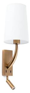 STENSKA SVETILKA REM OLD GOLD Z LED SVETILKA READER BEL SENČNIK FR29683-19