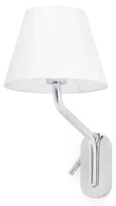 ETERNA KROMIRANA STENSKA SVETILKA E27 15W Z DESNIM ČITALNIKOM FR24006-10