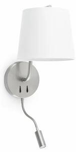 STENSKA SVETILKA BERNI SATEN NIKEL Z LED ŽARNICO 1XE27 FR29331