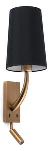 STENSKA SVETILKA REM OLD GOLD Z LED TALNIŠKO SVETILKO S ČRNO SVETILKO FR29683-21
