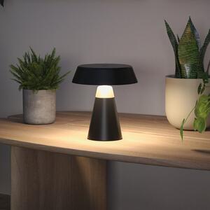 Paulmann LED namizna svetilka na baterije Lirox, črna/bež, 20 cm, IP44, zatemnjen, Črna, Dnevna soba / jedilnica, Kovina, Sodobni